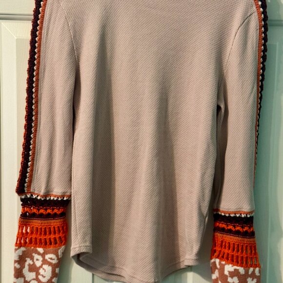 Free People Switch It Up Long Sleeve Thermal Top Ballet Pink Henley Medium NWT - Picture 15 of 15